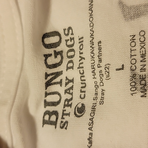 Bungo Stray Dogs academia shirt graphics on front and back like new condition L - Picture 5 of 7